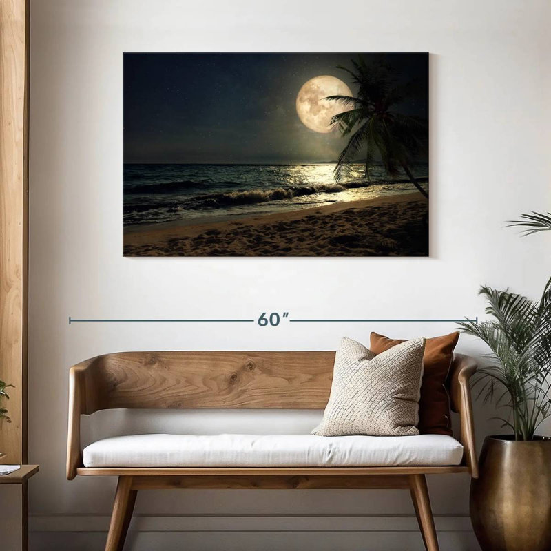 Alvord Supermoon sur une plage, H 30 po x l 45 po