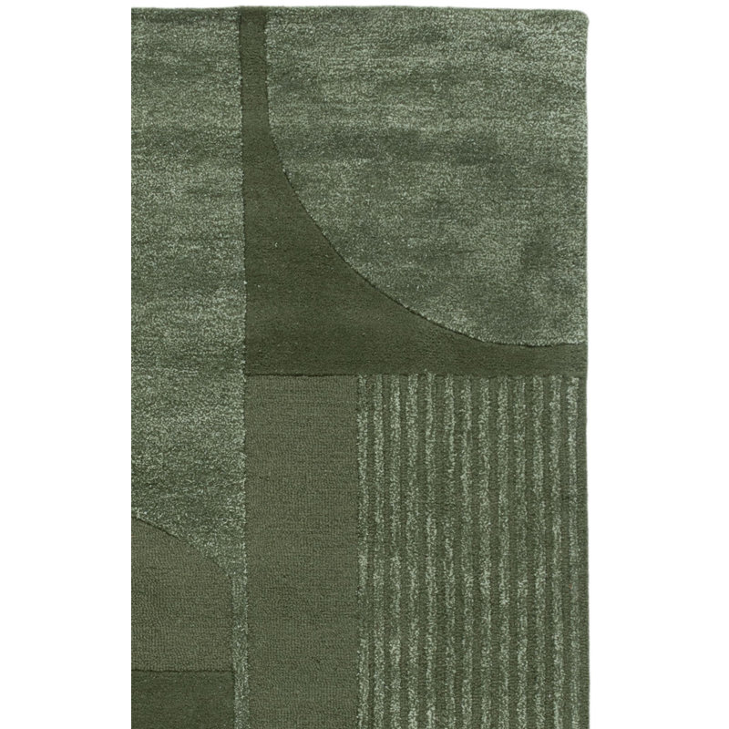 Tapis Â« Mesmer Â» tuftÃ© Ã  la main, en laine, viscose et coton, aux motifs gÃ©omÃ©triques, Carré 6 pi
