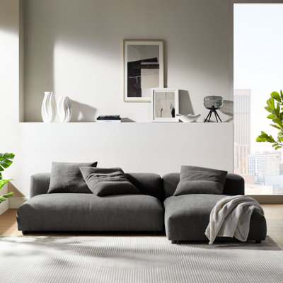 Solace 2-Piece Modular Upholstered Sectional Sofa With Chaise