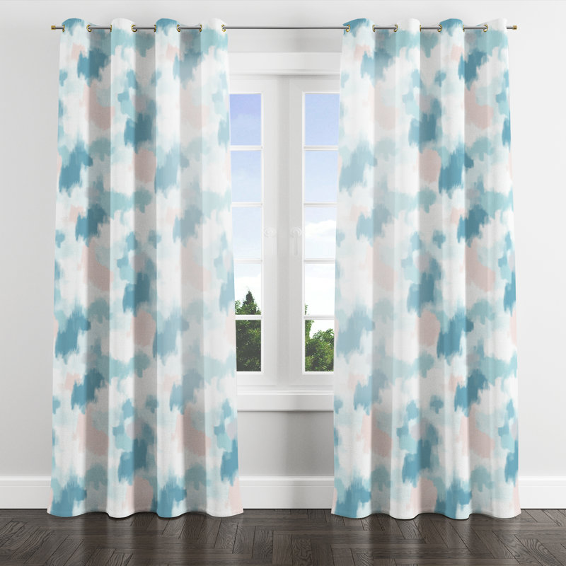 Rideaux obscurcissants Boho - Rideau contemporain à œillets Boho - 1 panneau, Œillets dorés, L 52 po x L 120 po