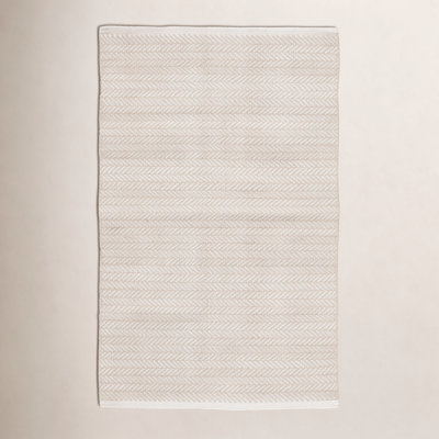 C3 Herringbone Linen White Outdoor Rug