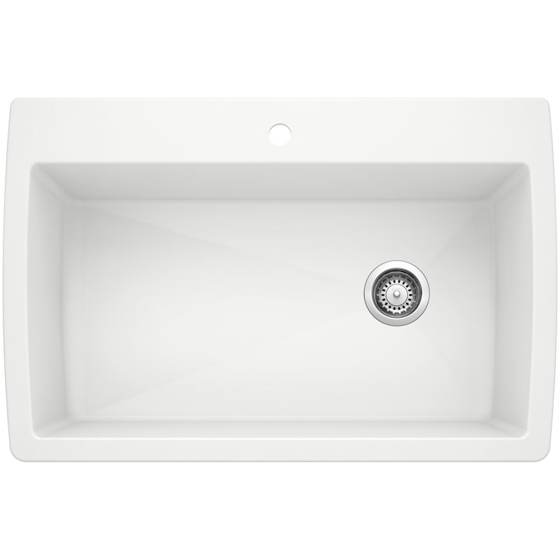 Évier de cuisine à montage double 33,5 po Diamond SILGRANIT - blanc, Blanc