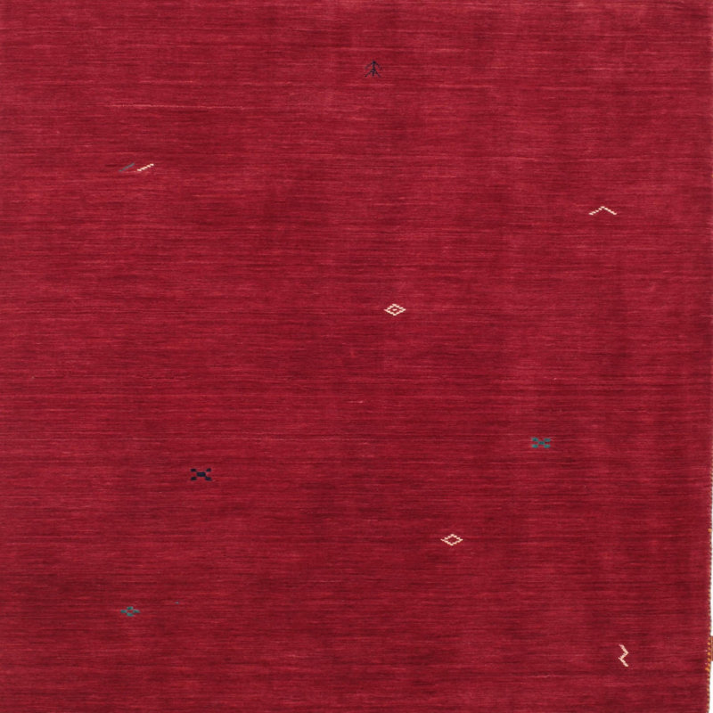 Tapis de zone rouge contemporaine, Carré 8 pi
