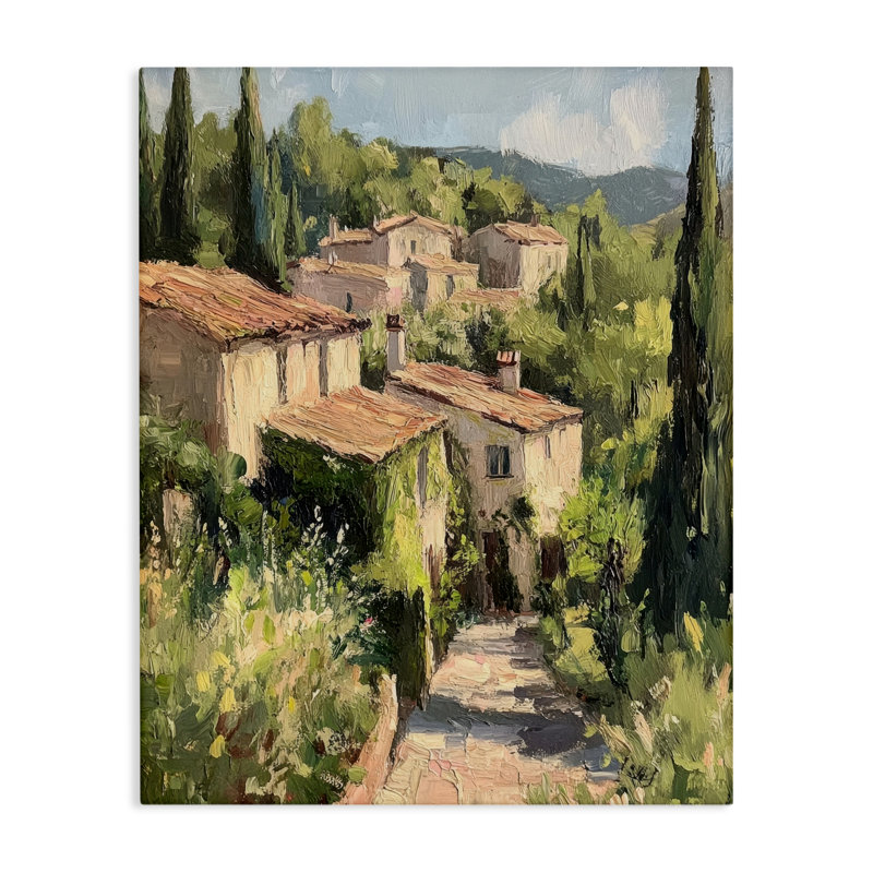 Expressionist Village Buildings Canvas, design par Petal Prints Design, H 20 po x l 16 po