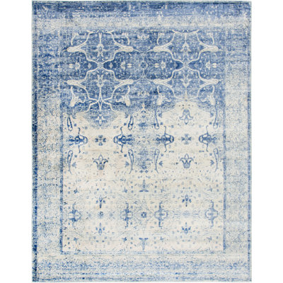 Tapis oriental bleu marine Polli