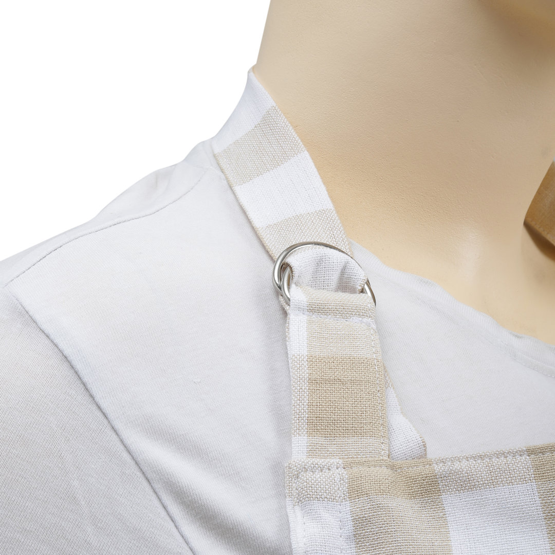 Dorine Plaid Cotton Bib Apron August Grove® 