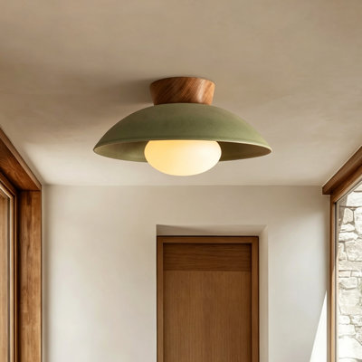 13.98" Retro Brown Glass Flush Mount Lighting