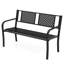 Banc d'extérieur 50 pouces avec banc à motif et accoudoirs courbés