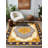 Notton Yellow Gray Oriental Machine Printed Cotton Polyester Area Rug-1899113519