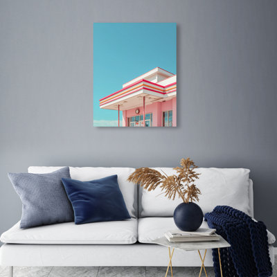 Linear Symmetry II Americana Canvas Print by Oliver Gal, Black Frame, 16 x 20