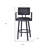 26" Vintage Black On Black Faux Leather Rectangular Swivel Barstool