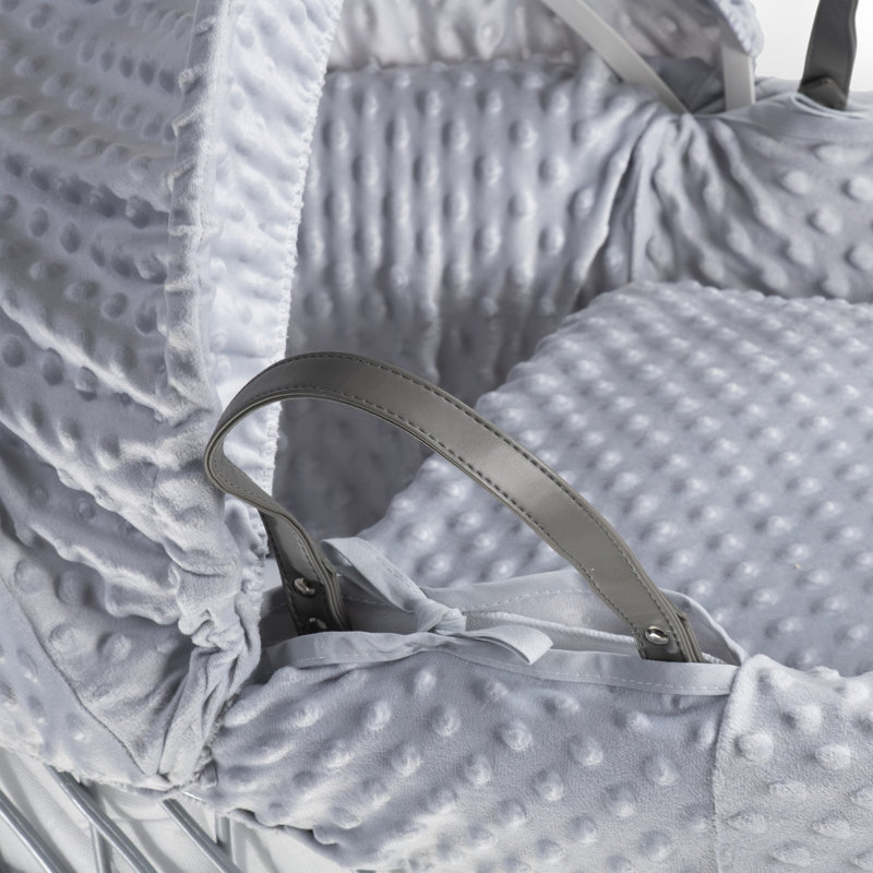 Dimple Wicker Moses Basket, Grey