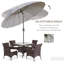 Outsunny 2.5m Shanghai Garden Parasol Umbrella with Crank&Tilt Light Grey