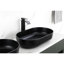Lavabo de salle de bain noir mat 11,94 lb - 14 po x 24 po, ajustable au-dessus du comptoir, hygiénique, avec drain rapide de 24 po Lavabo rectangulaire en ABS noir, montage, décoloration et égratignure, drainage efficace-104592544