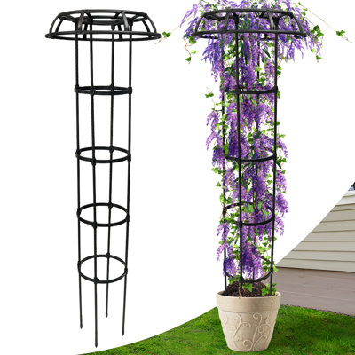 2 Pack Mushroom Top Metal Garden Trellis