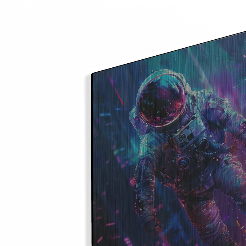 Ivy Bronx «Digital Space Blue and Mauve 1» par Momart, art mural en métal, H 16 po x l 12 po