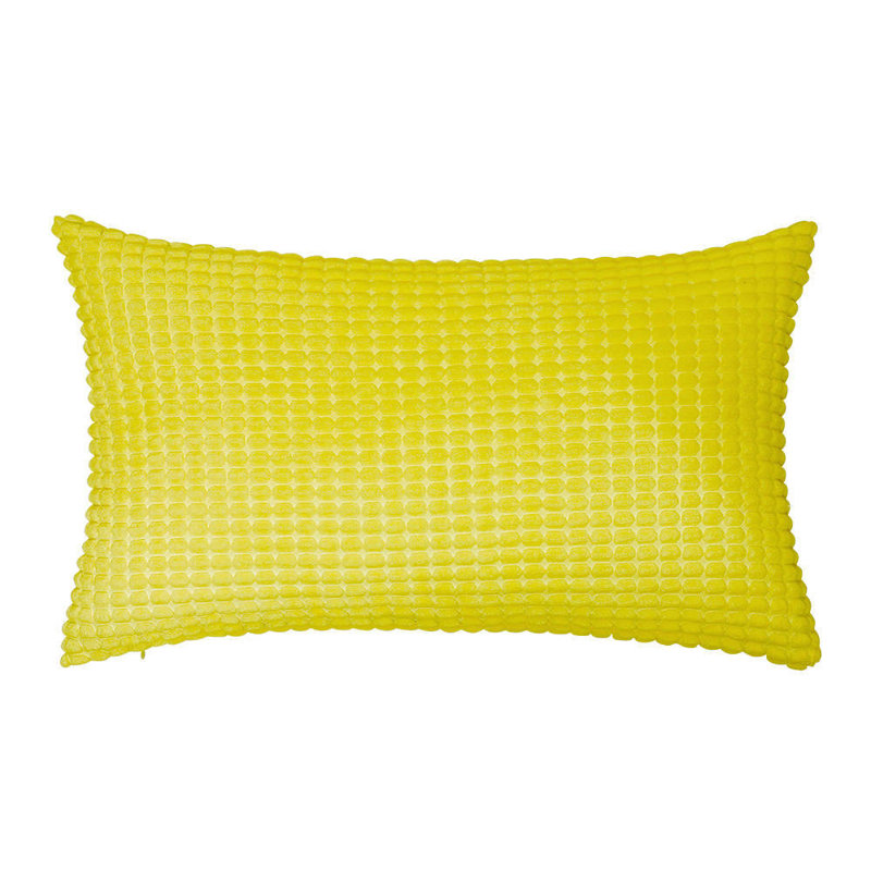 Coussin en velours côtelé doux, Jaune vif