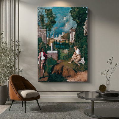 The Tempest (La Tempesta) - Toile tendue avec châssis par Giorgione