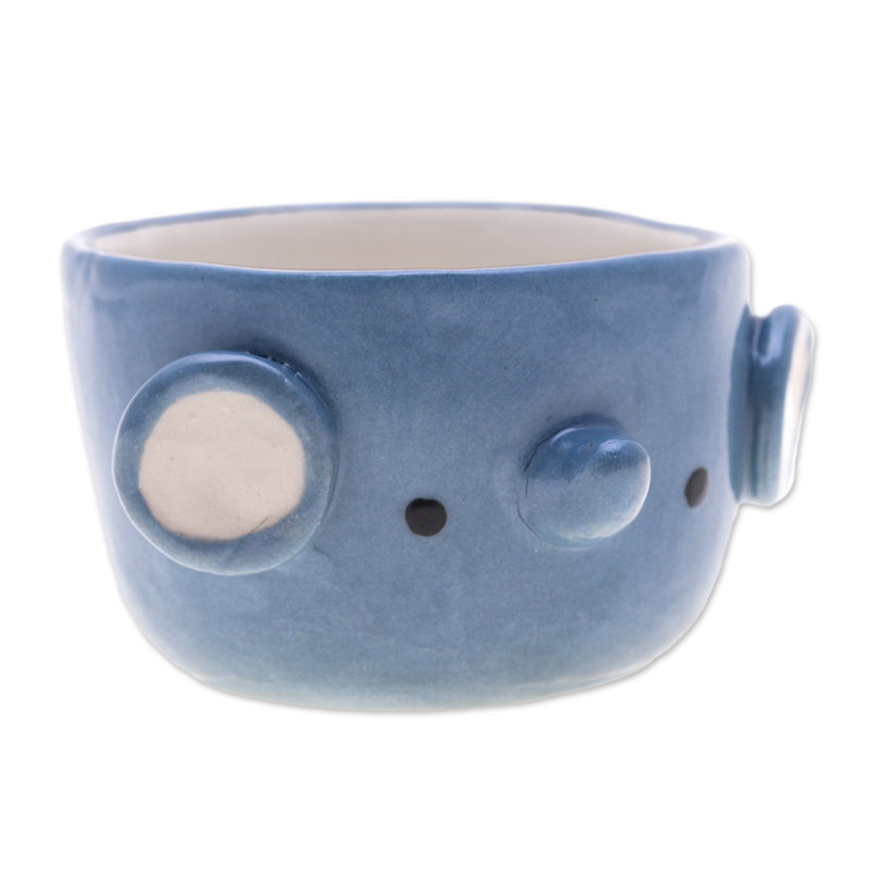 Petit pot de fleurs en céramique fait à la main Indigo Safari