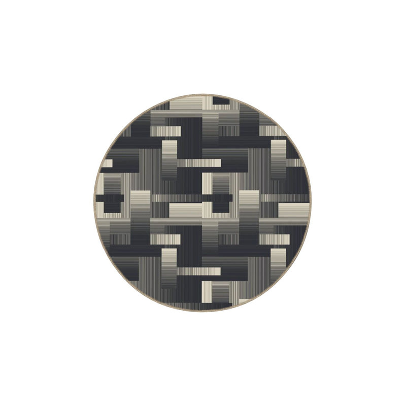 Black Themed Pixel Patterned Decorative Washable Rug, Rectangle 2'6" x 6'7" Rug Pad Included