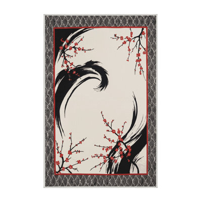 Scarlet Strokes Rug