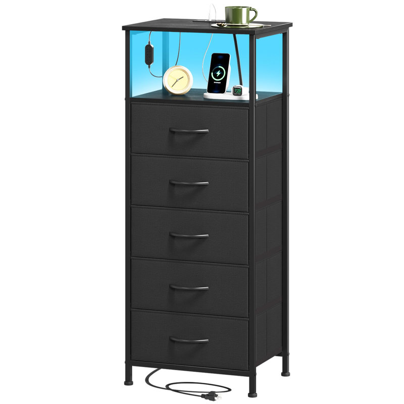 5 Drawer Storage Drawer, Black