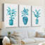 Watercolor House Plant IV - Toile tendue avec châssis sur mesure - 3 pièces-67476837