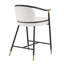 Ensemble de 2 tabourets de comptoir modernes 26 "H 26" avec accents dorés - tabourets de bar rembourrés avec cadre en métal noir pour îlot de cuisine-578001903