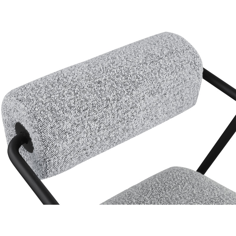 Alyta 26" W Boucle Fabric Accent Chair, Grey Boucle Fabric