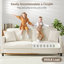 Modern 193cm Teddy 3-Seater Sofa with Square Armrests and Two Throw Pillows-1845632768
