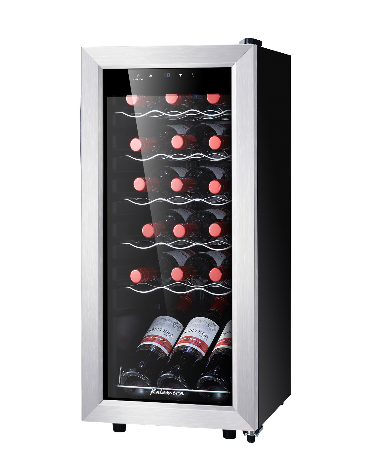 Kalamera 18 Bottle Free Standing Compressor Wine Cooler With Glass Door