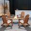 Chaise pliante en PEHD Adirondack à texture de bois avec porte-gobelet (ensemble de 4)-739803526