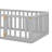 Wooden Floor Bed Frame With Fence and Door-491326519-491326514
