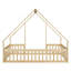 Lit double en bois en forme de maison avec clôture, garde-corps, naturel-1092365636-1092365641