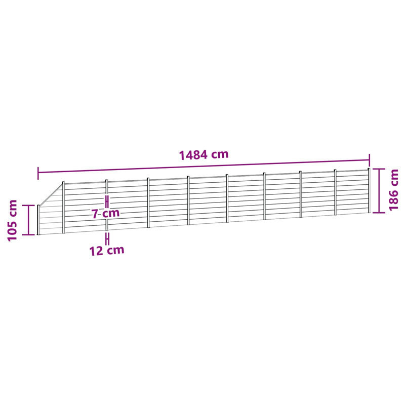 1484 cm W Fencing Kits Fencing with 9 Panel(s) Included, Brown