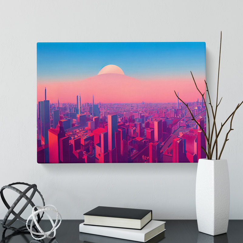 Heavenly City Skyline Architecture - Wrapped Canvas, 50cm H x 76cm W x 3cm D