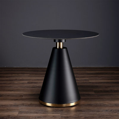 Black Round Sintered Stone Dining table