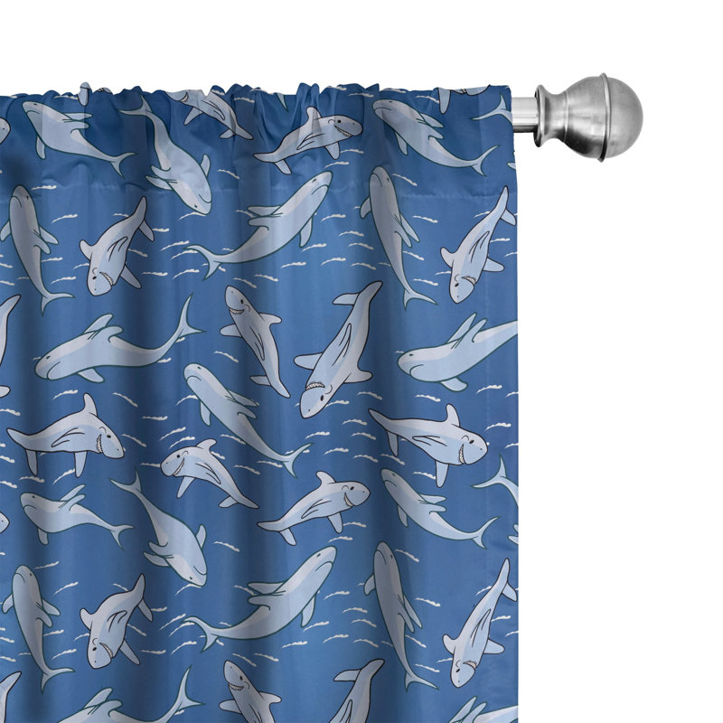 Shark Semi-Sheer Rod Pocket Curtain Panels, 28" x 95"