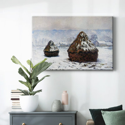Grainstacks, Snow Effect, 1890-Gallery Wrapped Canvas