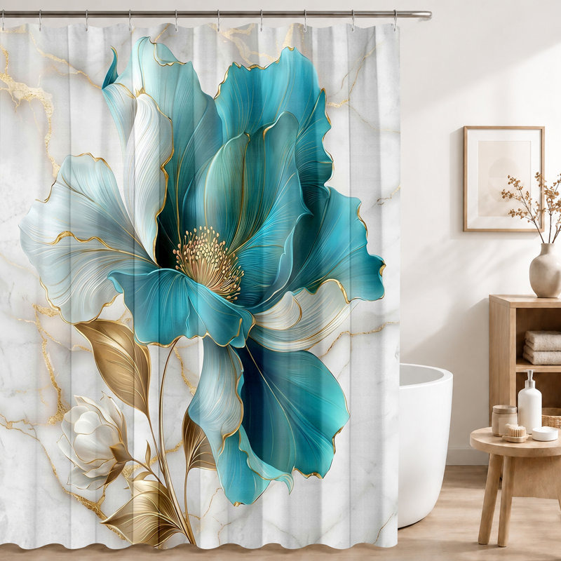 Shower Curtains with Hooks Included