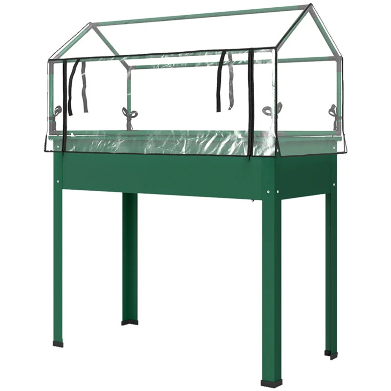 Jardinière moderne surélevée, lit pour plante, Vert