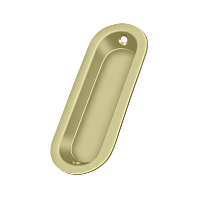 Deltana FP223U3-UNL Flush Pull, Oblong, 3-1/2" x 1-1/4" x 3/8" in Unlacquered Brass