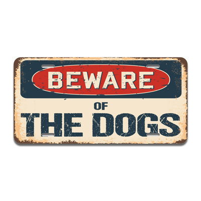 Beware of The Dogs Aluminum Plate Frame