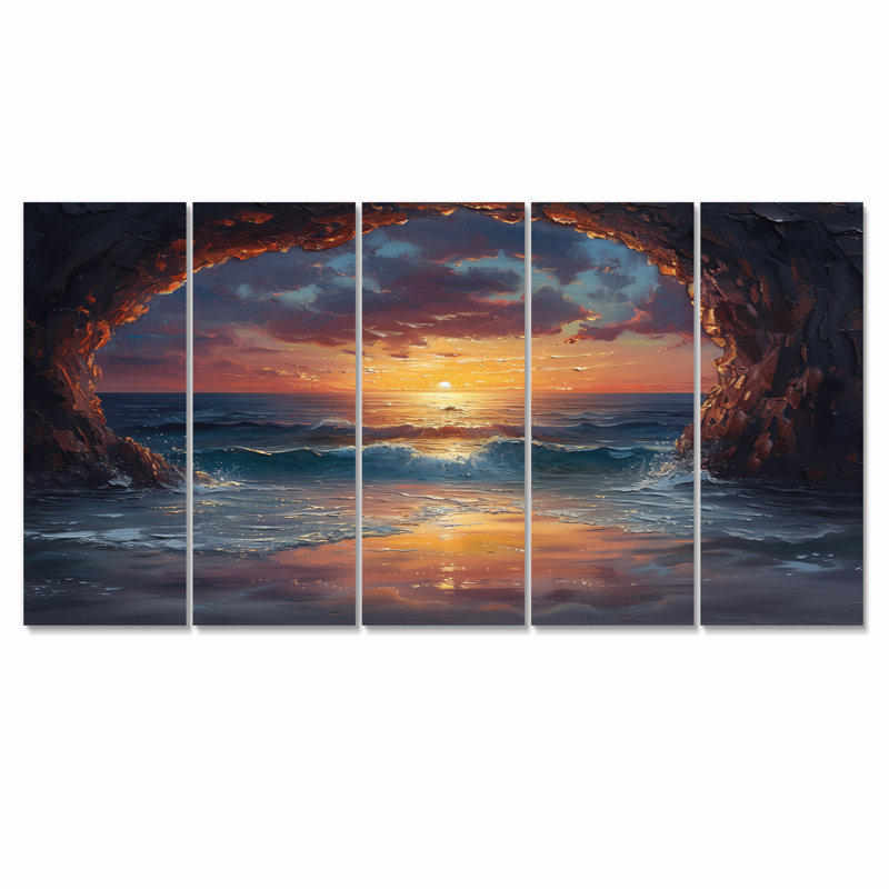 Sarmiento - Ensemble de reproduction d'art mural plage, H 32 po x l 80 po