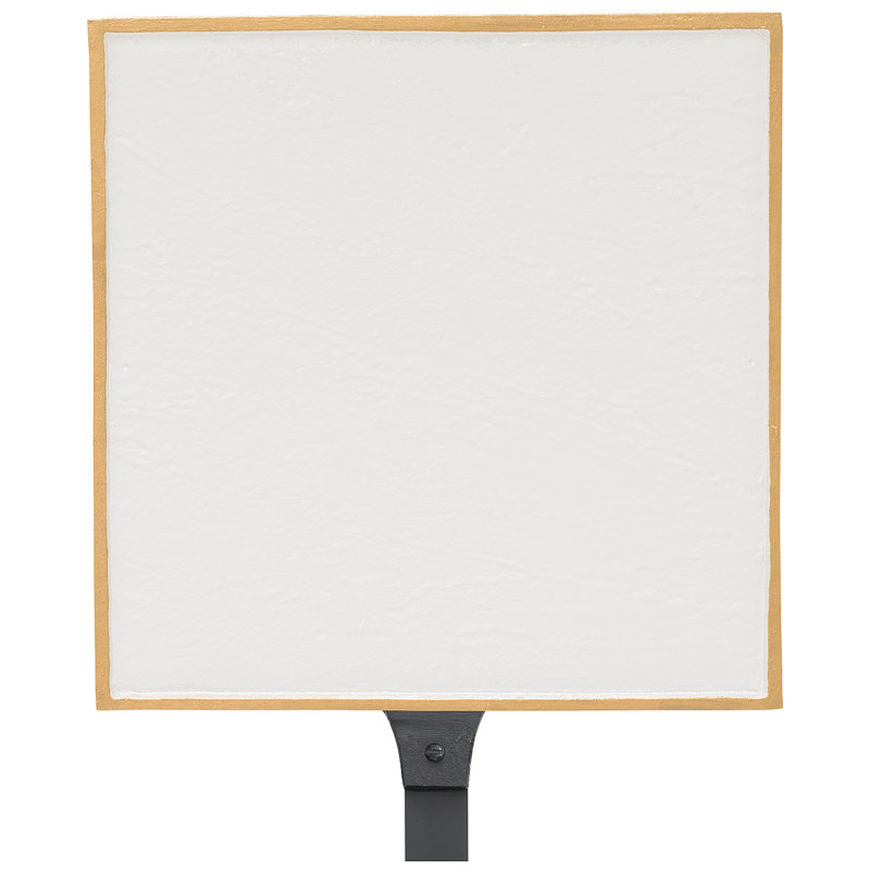Classic Square Petite Address Sign Plaque with Lawn Stake, Yes, White/Gold