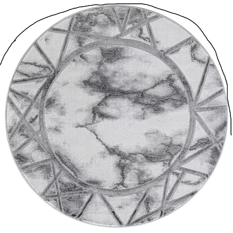 Modern Abstract Area Rugs Soft Living Room Rug Hallway Kitchen Bedroom Carpet Floor Mat, Round 120 cm