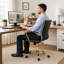Fauteuil de bureau pivotant en cuir Naudain-53751976-132200685