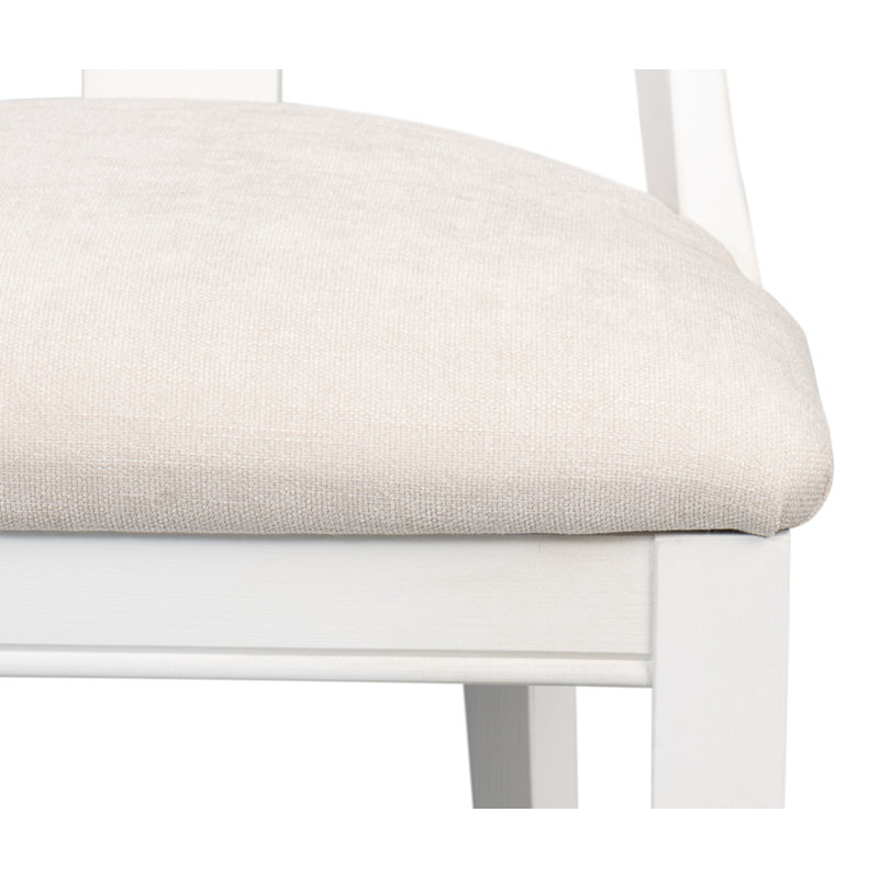 Chaise d'appoint à dossier à lattes Deco en tissu blanc Cortina / taupe