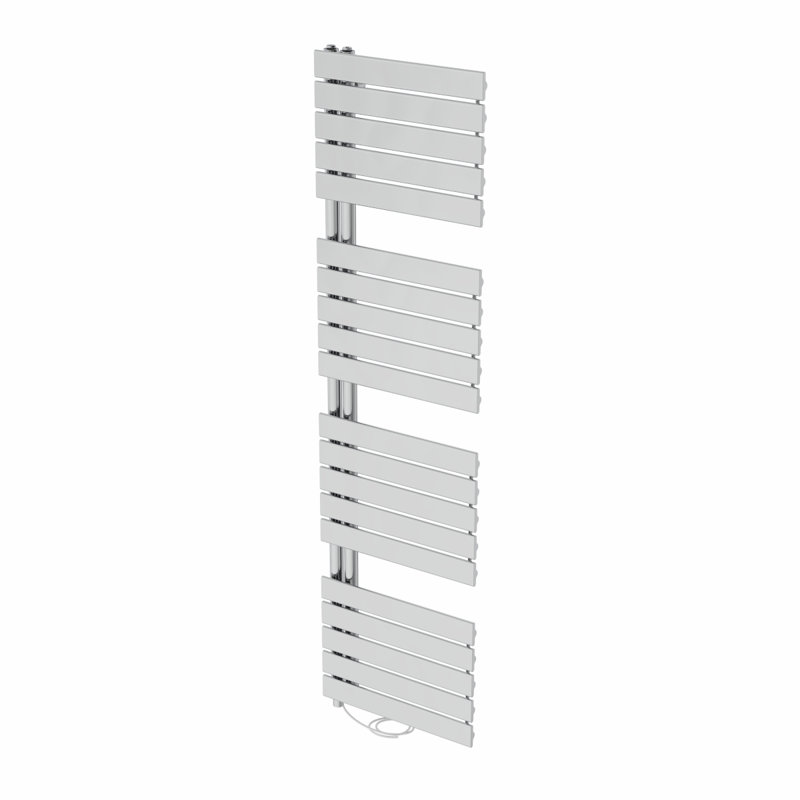 Roianne Designer Towel Rail Heated Towel Rails, 180cm H x 50cm W x 6.7cm D, Chrome