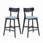 Chaises de bar rembourrées en bois avec repose-pieds-403181516